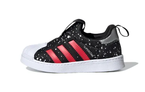 Adidas originals SUPERSTAR 360 Superstar Series 360 I Comfortable and Versatile Breathable Low-top Toddler Shoes Black Red Infant and Toddler