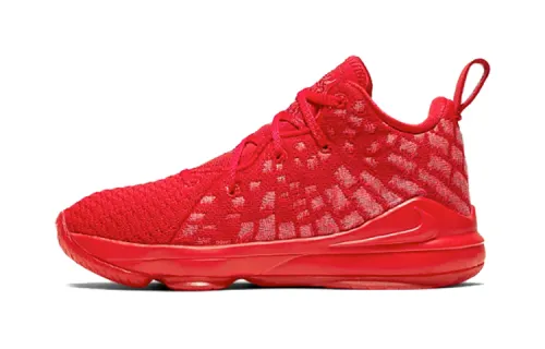 Nike Lebron 17 James 17 comfortable low-top children's basketball shoes red for children and middle-aged children