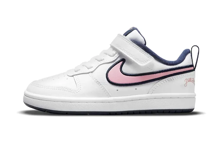 Nike Court Borough 2 Low 2 SE Slip Resistant Cushioning Abrasion Resistant Low top Skateboard Shoes White Blue Pink