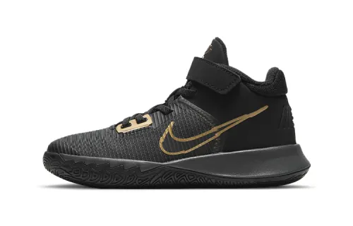 Nike Flytrap 4 Low Top Basketball Shoes Black Gold Kids