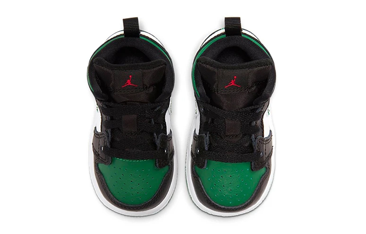 Детские кроссовки Jordan Air Jordan 1 (черно-зеленые) — фото 3