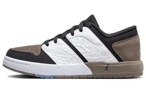 Jordan Nu Retro 1 Leather Cushioning Abrasion Resistant Low top Casual Shoes Black White Brown Unisex