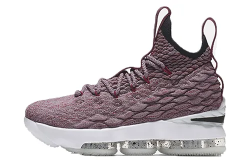 Nike Lebron 15 'Wine Red' Slip Resistant Cushioning Slip Resistant Cushioning Mid top Basketball Shoes Red White Unisex