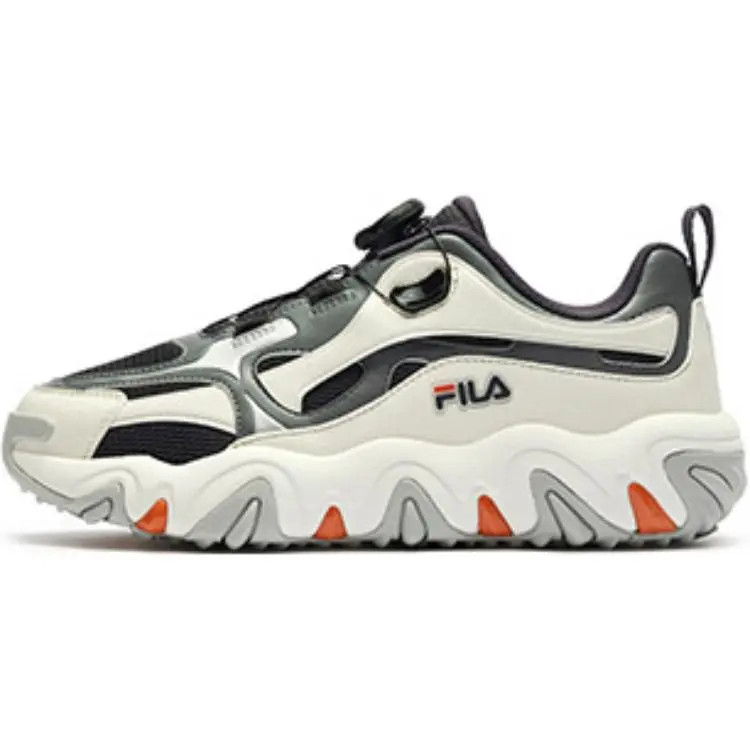 FILA KIDS Comfortable Slip Resistant Low top Kids' Training Shoes Gray Green