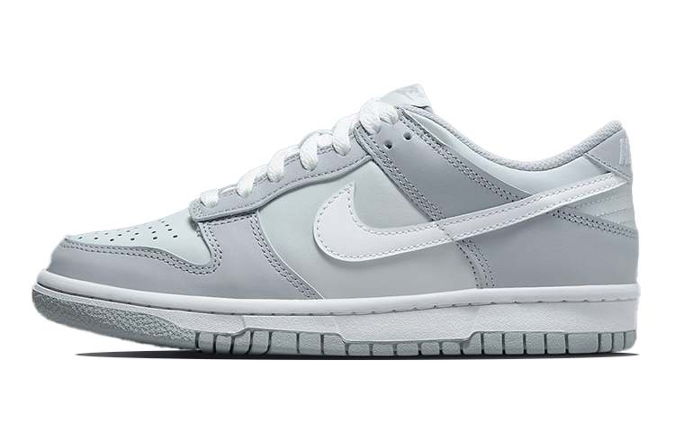 Nike Dunk leather, casual and comfortable, non-slip and wear-resistant, low-cut children's sneakers, gray and white, same style for men and women