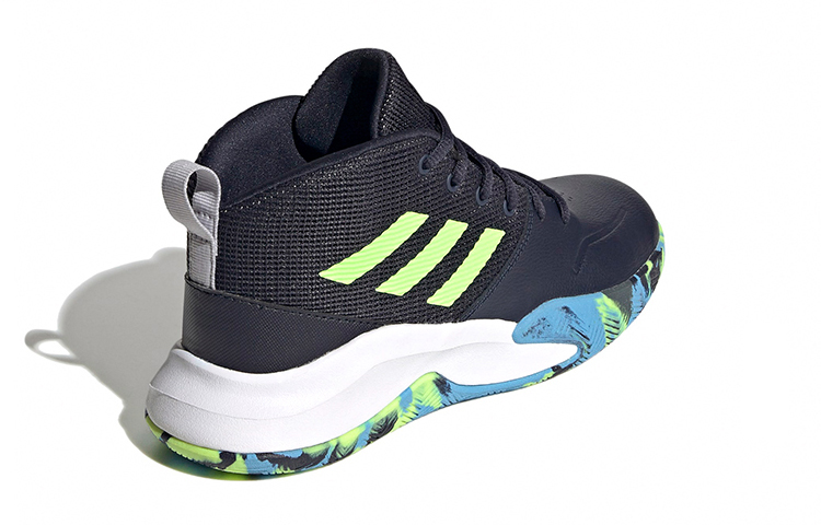 Детские кроссовки adidas OwnTheGame Wide J (черно-зелено-синие) — фото 6