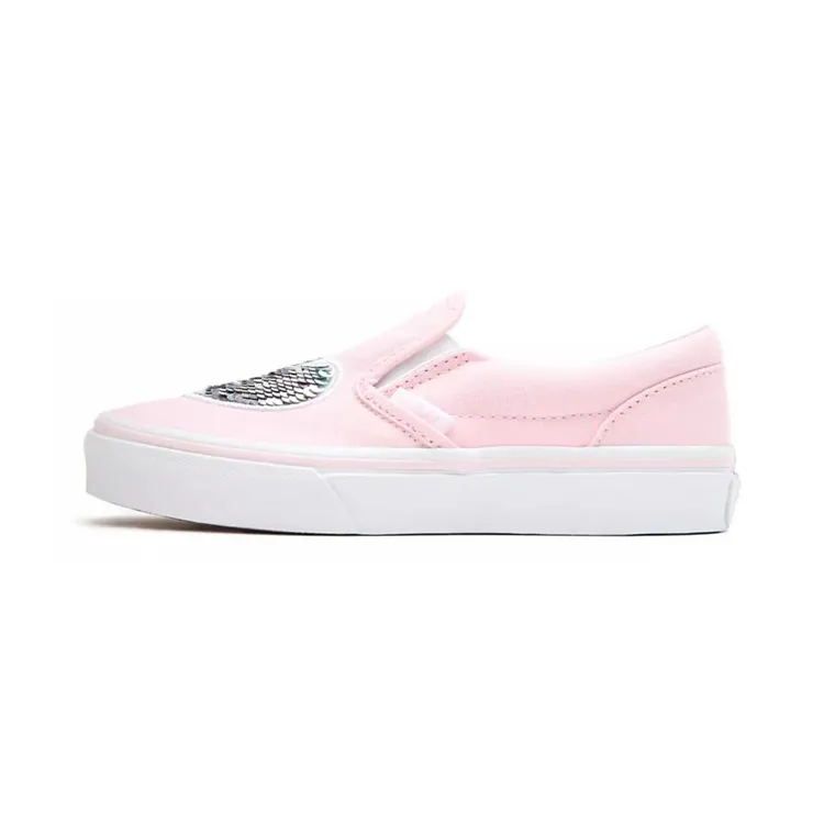 Vans Slip on Canvas Abrasion Resistant Breathable Low top Kids' Skateboarding Shoes Pink Children Aged 3 7 Years Old