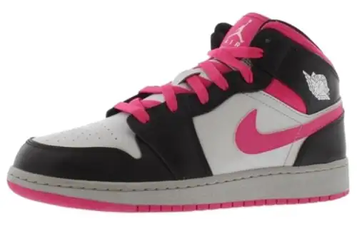Jordan 1 Mid Silver Black Vivid Pink GS