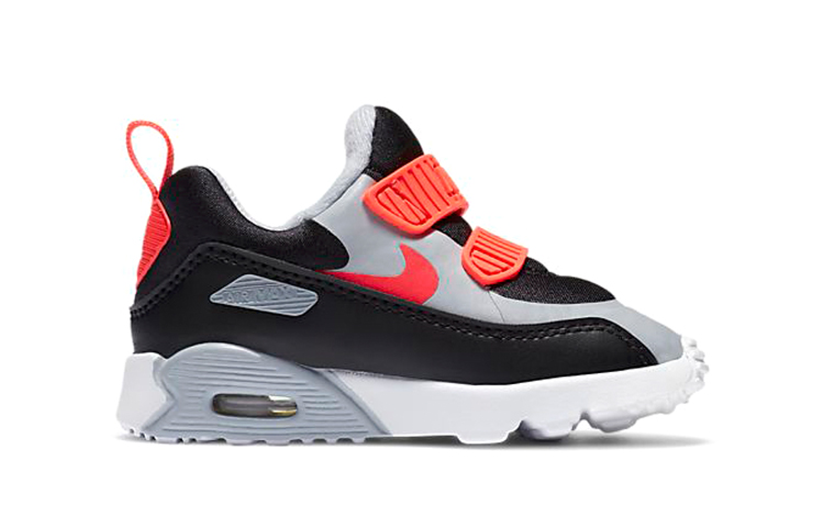 Детские кроссовки Nike Air Max 90 (черно-серо-красные) — Чёрный / серый / красный — фото 4