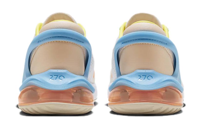 Кроссовки Nike NikeAir Max 270 GO GS (бело-сине-оранжевые) — Белыйсинийоранжевый — фото 6
