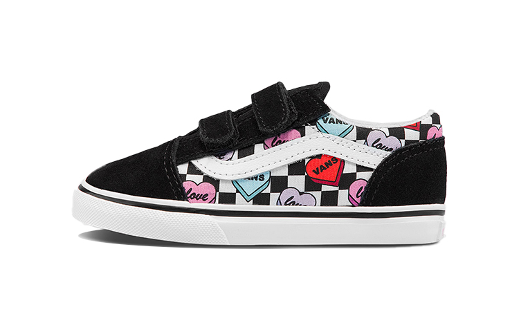 Детские кеды Vans Old Skool (черно-бело-красные)