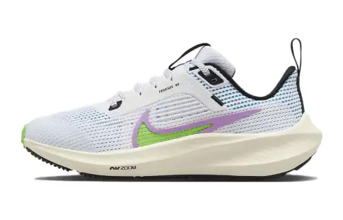 Nike Air Zoom Pegasus 40 Abrasion Resistant Low top Running Shoes White Green Unisex