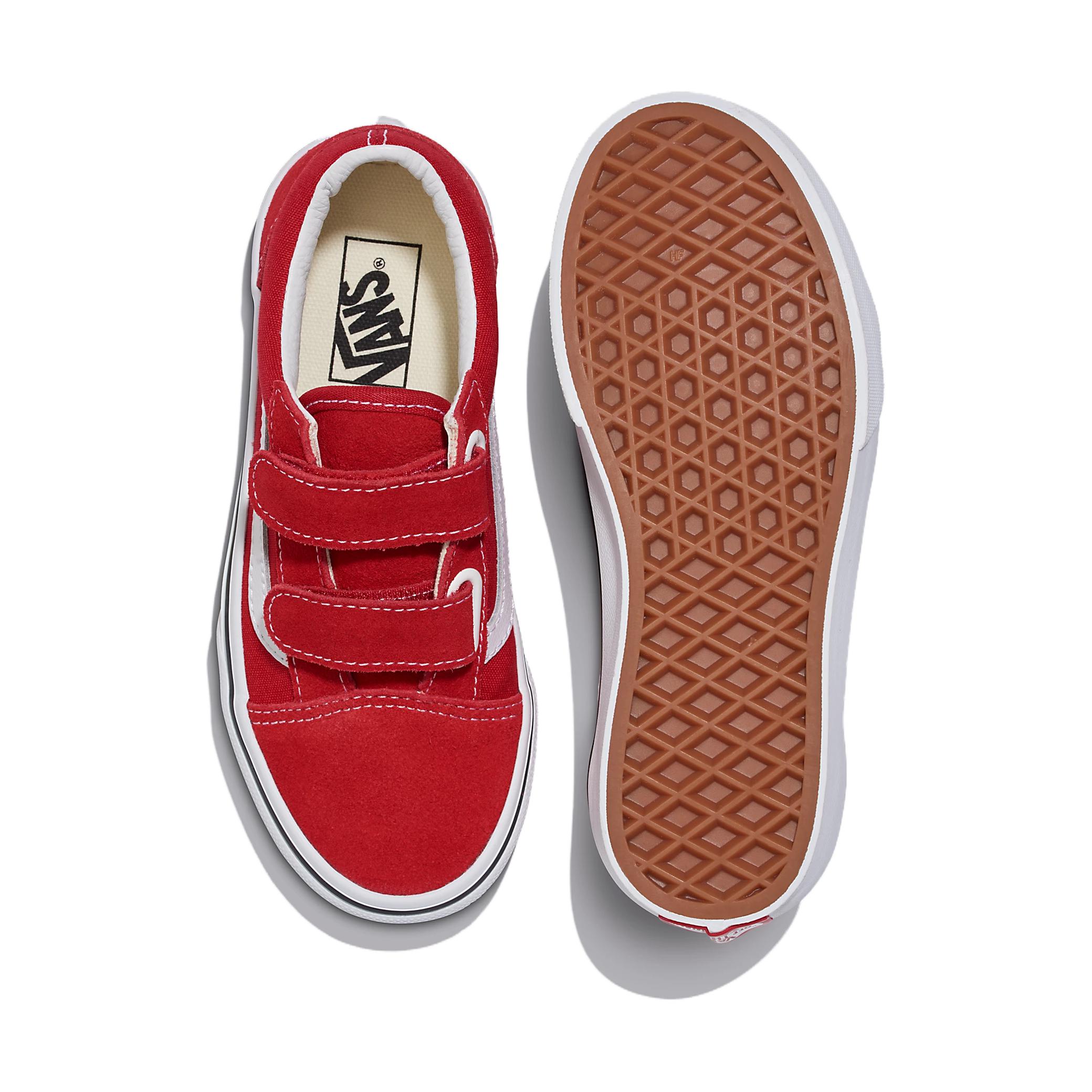 Детские кеды Vans Old Skool V (красно-белые) — фото 5