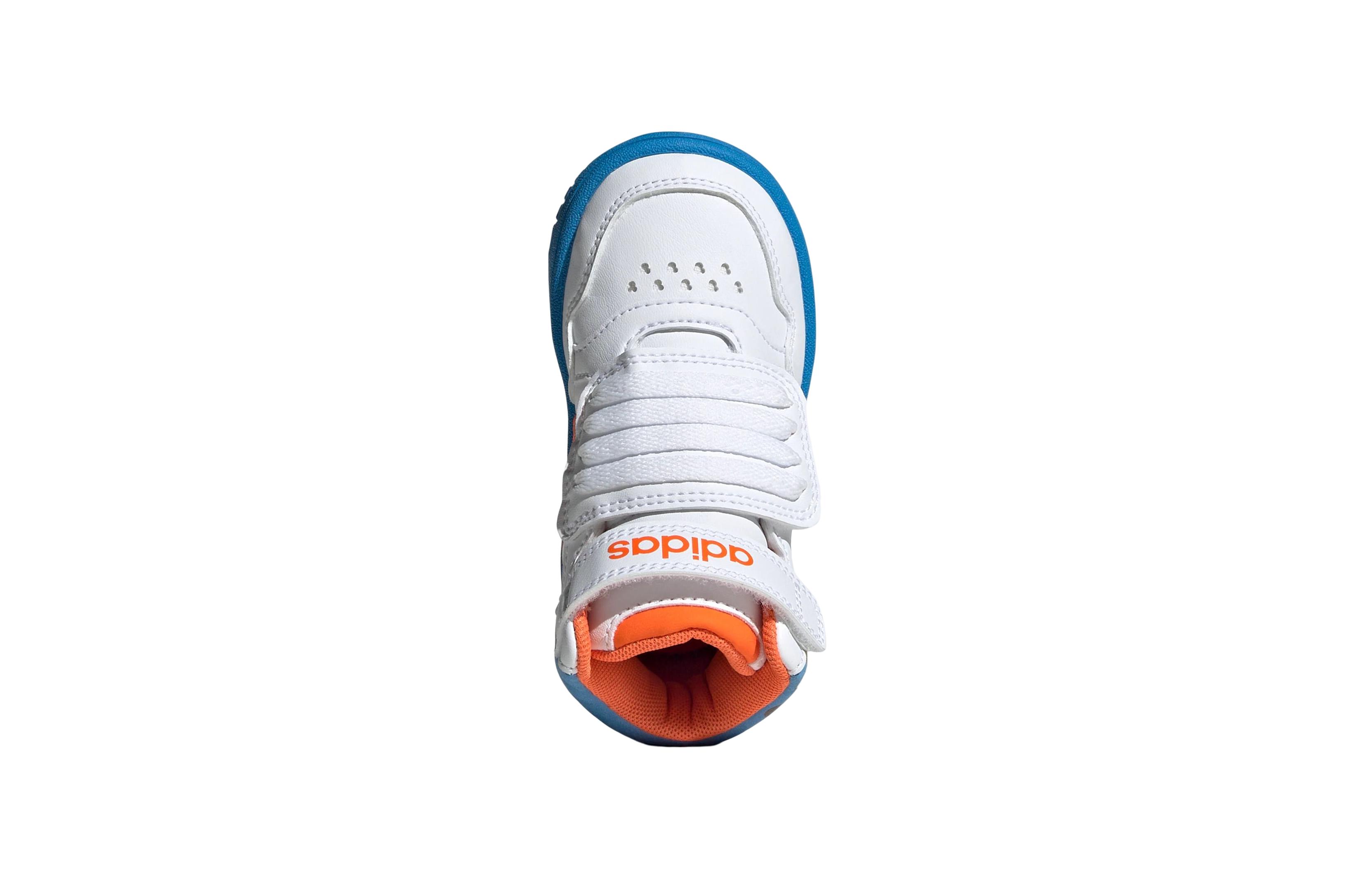 Детские кеды adidas Hoops Mid (белый) — Белый / синий / оранжевый — фото 5