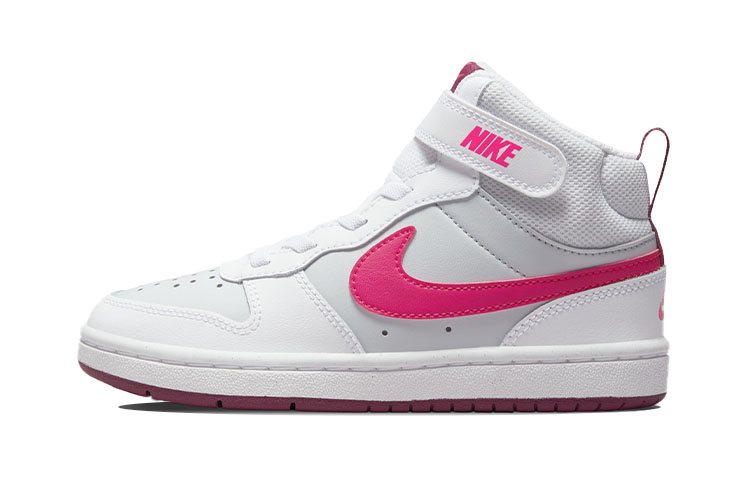 Кеды Nike Court Borough Mid 2 (бело-розовые)