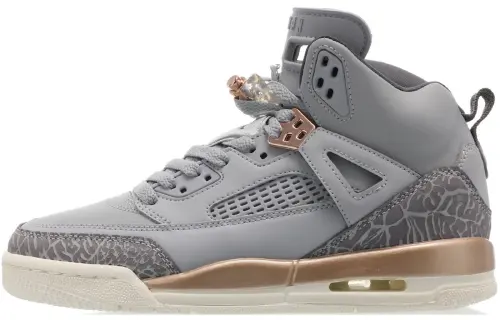 Jordan Spizike Wolf Gray Metallic Red Bronze Comfortable Casual GS Mid-top Basketball Shoes Wolf Gray Same Style for Men and Women