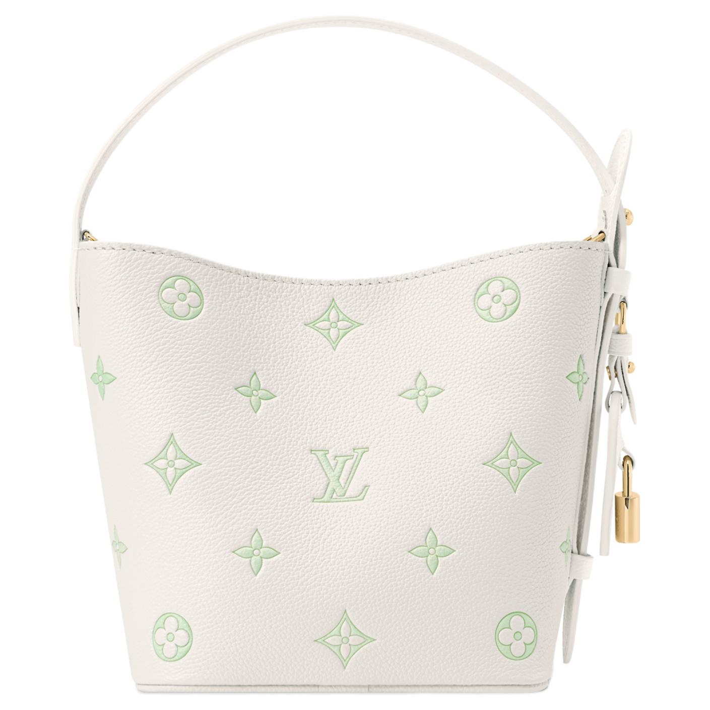 Женская сумка Louis Vuitton All In BB (бело-зеленая) — фото 4