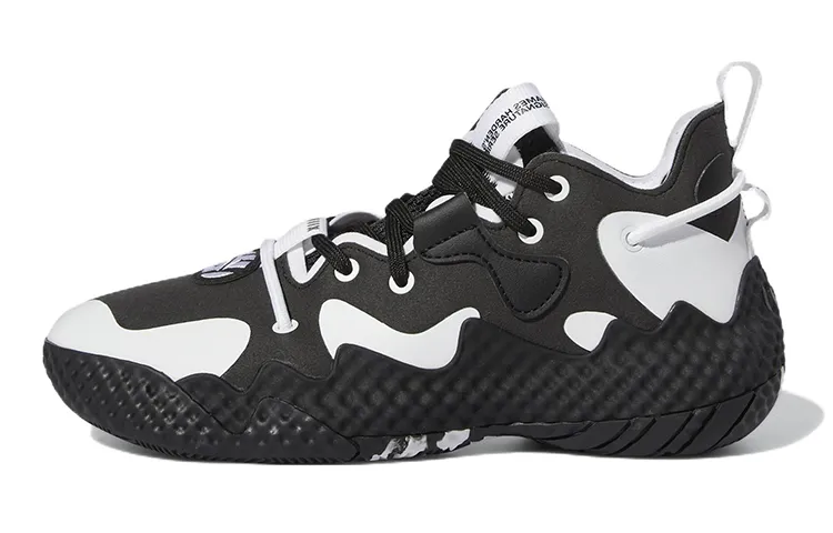 Adidas Harden Vol.6 Fabric Abrasion Resistant Low top Performance Basketball Shoes Black White