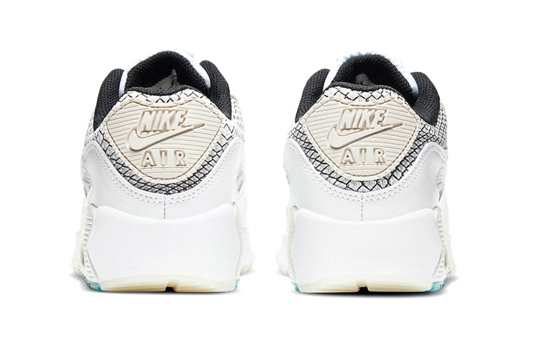 Кроссовки Nike Air Max 90 (бело-серебристо-черно-синий) — Белый / серебристый / чёрный / синий — фото 5