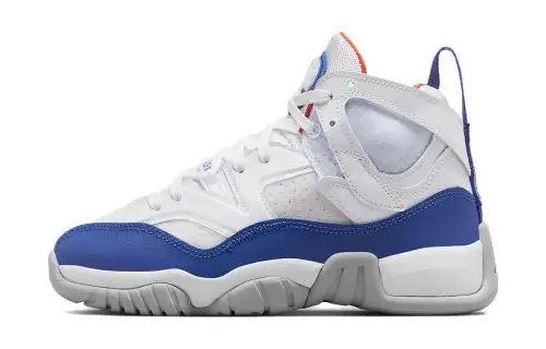 Jordan Jumpman Two Trey GS anti-slip anti-kick high-top basketball shoes white and blue same style for men and women