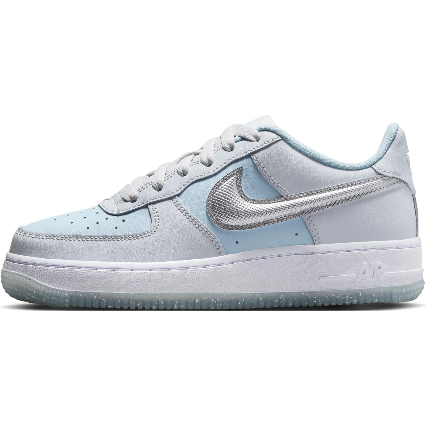 Мужские кеды Nike NikeAir Force 1 GS (серебристыйсиний)