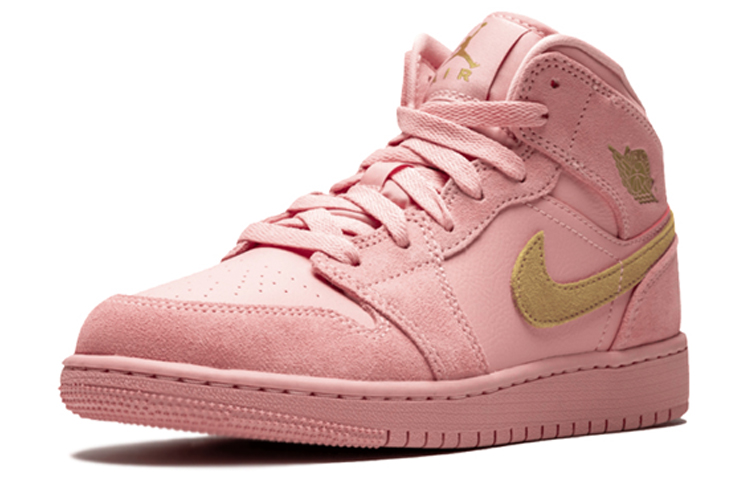 Кеды Jordan JordanAir Jordan 1 Mid (бело-розовый) — 珊瑚粉/金 — фото 10