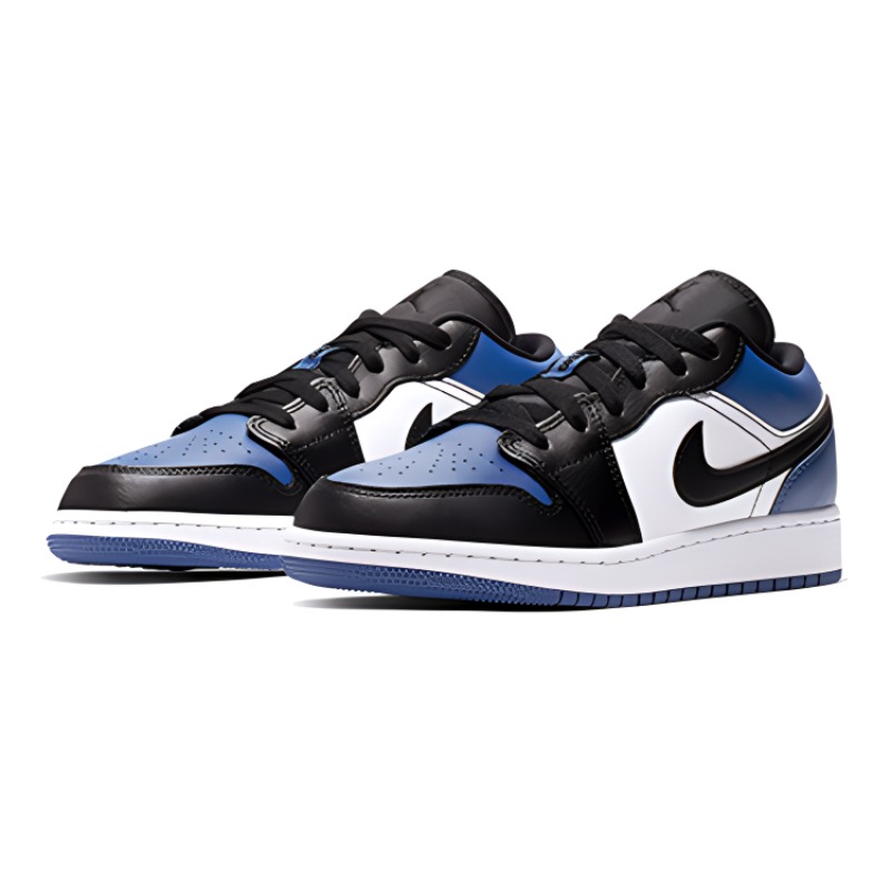 Кроссовки Jordan Air Jordan 1 Low Royal Toe PU (белые с синим) — Белый / синий — фото 5