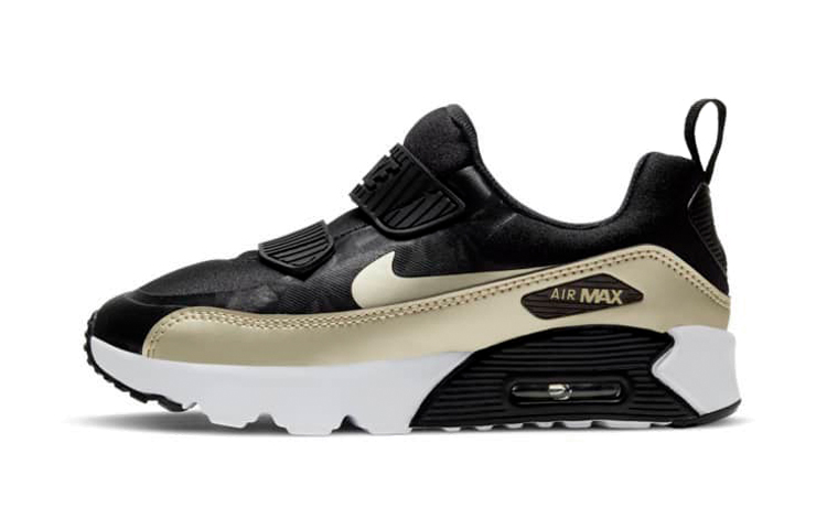 Кроссовки Nike Air Max 90 Tiny (черно-золотые)
