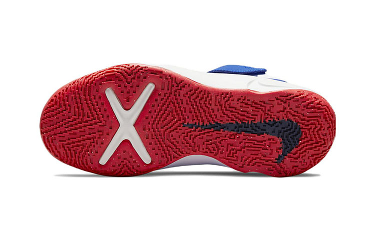 Детские кроссовки Nike Team Hustle D 10 FlyEase (серо-синие) — фото 8