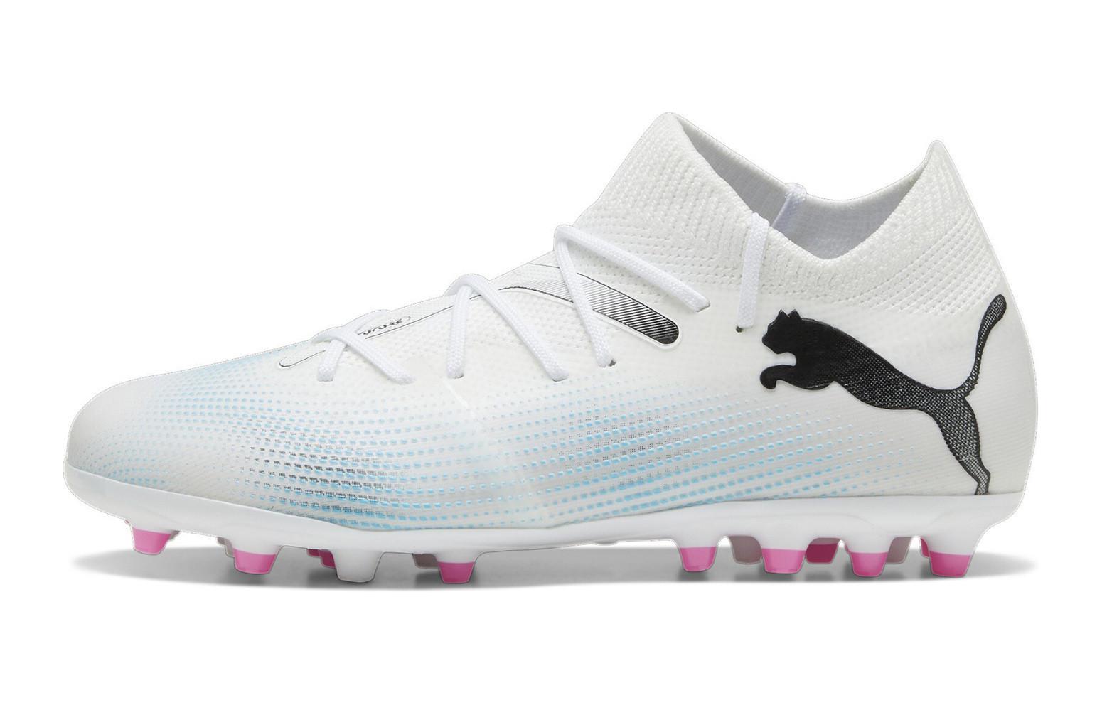 Детские кроссовки PUMA 7 Match MG Jr (бело-синие)
