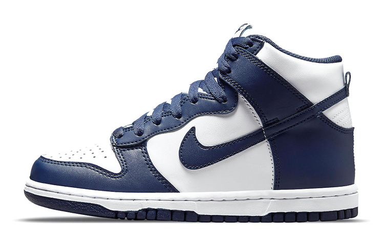 Высокие кеды Nike Dunk High Navy Whit (темно-сине-белые)