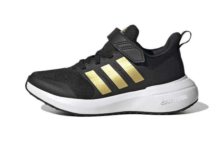 Детские кроссовки adidas Fortarun 2.0 Cloudfoam (черно-золотые)