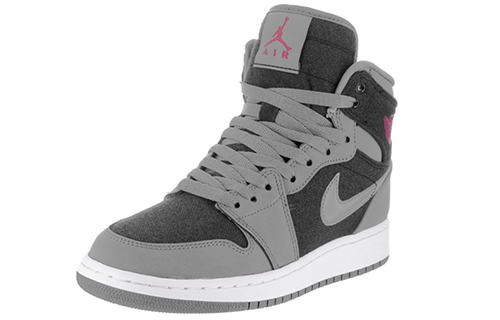 Высокие кроссовки Jordan Air Jordan 1 Retro High Cool Grey Vivid Pink GS (серо-розовые) — 酷灰/艳粉/黑 — фото 3