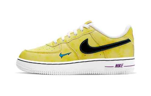Nike Air Force 1 LV8 3 Peace, Love, and Basketball Low-top Children's Shoes White Yellow Blue Small and Medium-sized Children