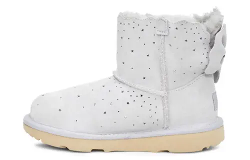 UGG Bailey Bow II Starry Lite velvet snow warm and wear-resistant children's boots off-white youth