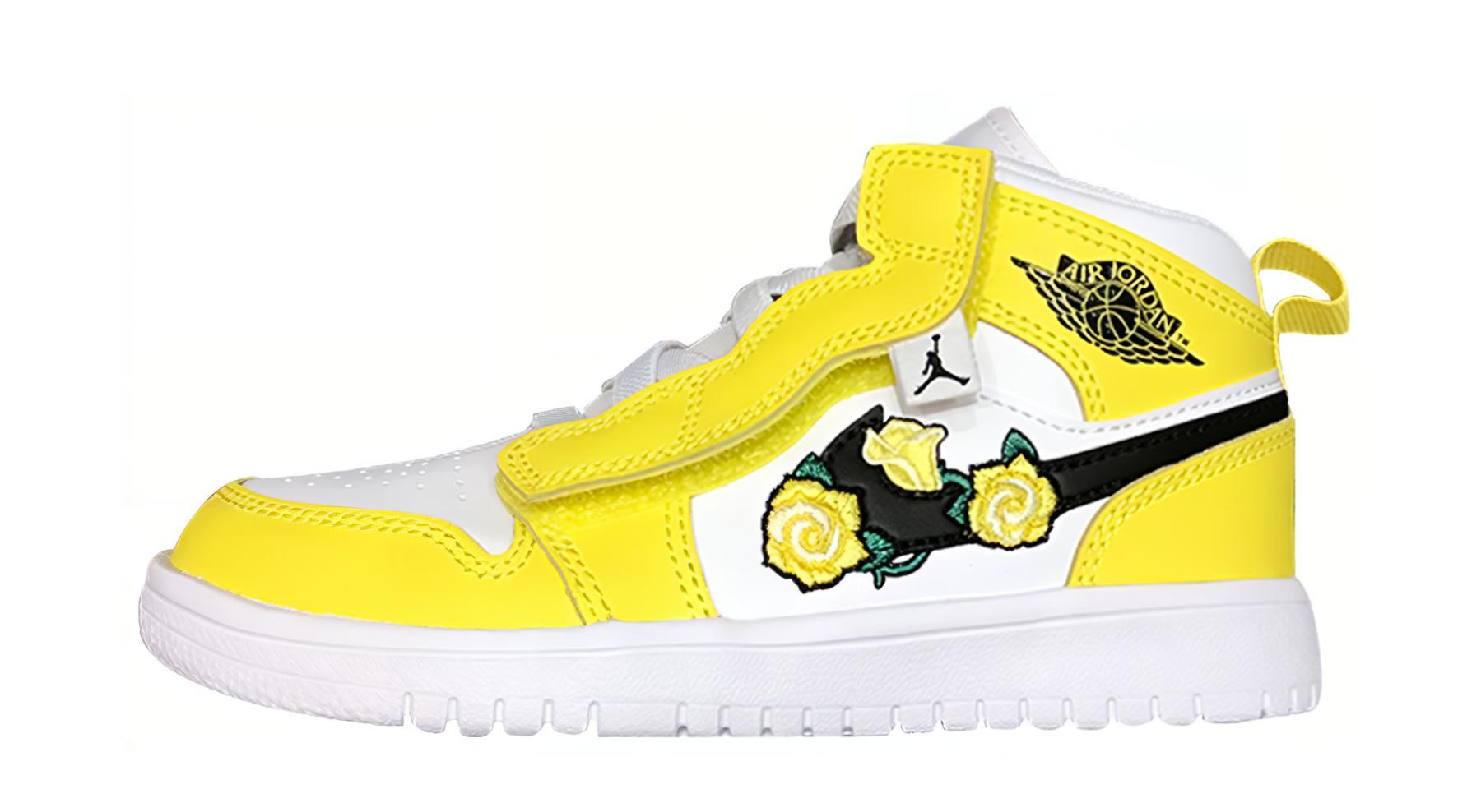 Детские кроссовки Jordan Air Jordan 1 Mid Alt (желтые)