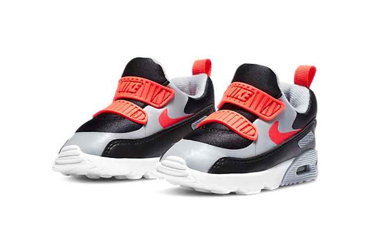 Детские кроссовки Nike Air Max 90 (черно-серо-красные) — Чёрный / серый / красный — фото 5
