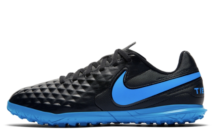 Nike Jr. Legend 8 Club TF GS Round Head Lace Low Top Children's Football Shoes Blue and Black Children's Style