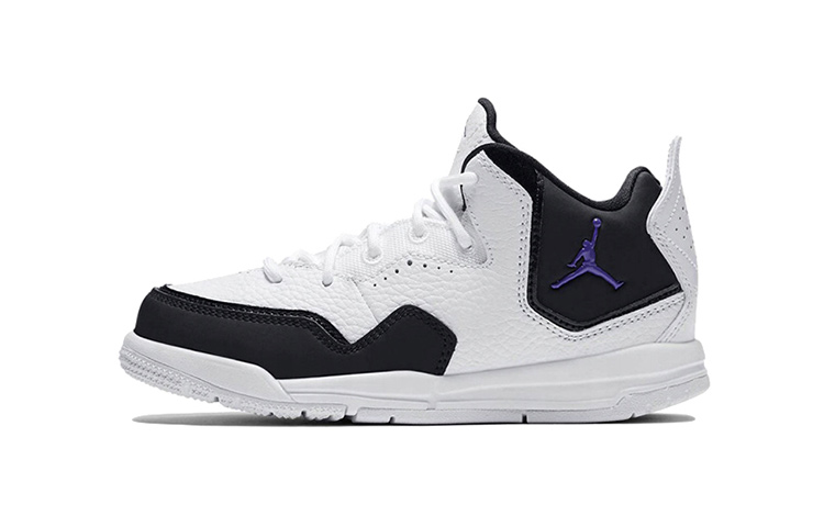 Jordan Courtside 23 concord Millennium Comfortable Retro Anti-slip Shock Absorbing Wear-Resistant Mid-top Children's Basketball Shoes White Black Purple Children
