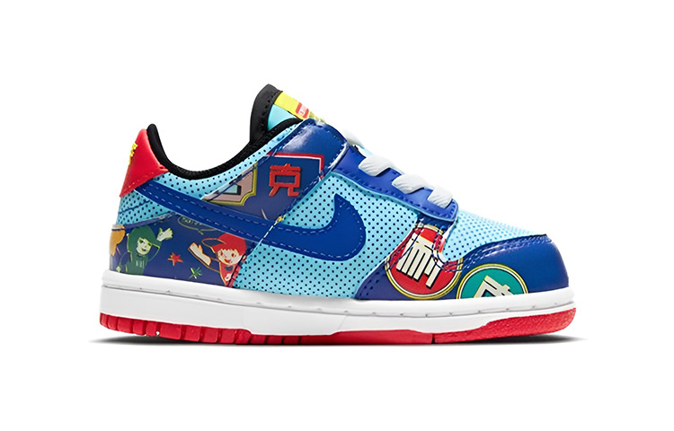 Кроссовки Nike Dunk retro "firecracker"cny" (синий / красный) — фото 4