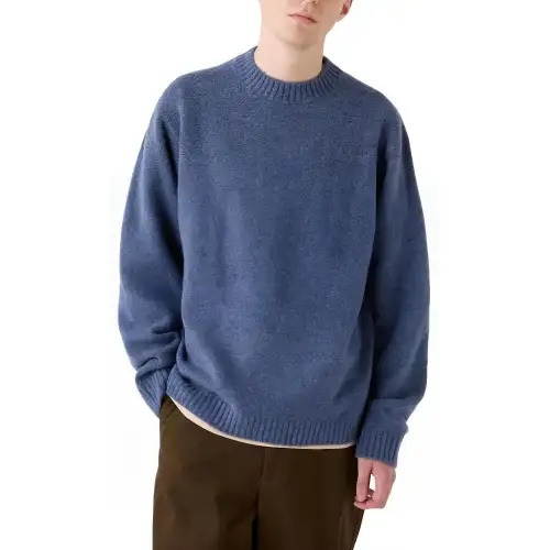 UNIQLO Sweaters Unisex Sea Blue Crew Neck Moderate Other
