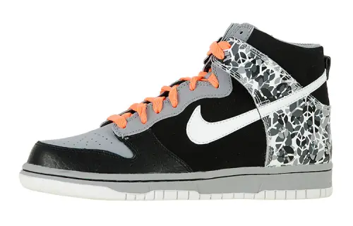 Nike Dunk High Synthetic Leather Slip Resistant Abrasion Resistant Thermal High top Skateboard Shoes Black Gray White