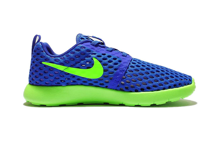 Детские кроссовки Nike Roshe One (флуоресцентный сине-зеленый) — Синий / зелёный — фото 4