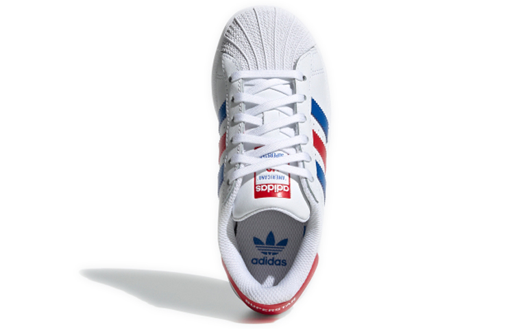Кеды adidas originals SUPERSTAR (бело-сине-красные) — Белый / синий / красный — фото 6