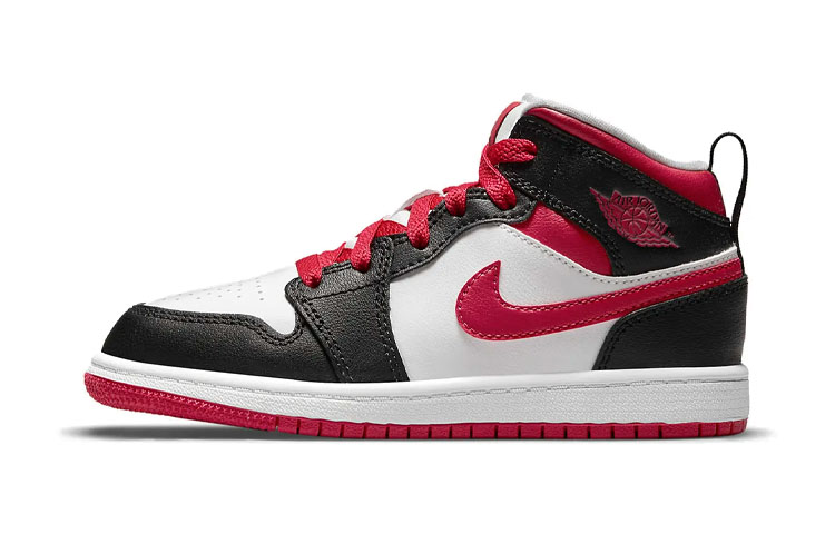 Детские кроссовки Jordan Air Jordan 1 Mid (черно-бело-красные)