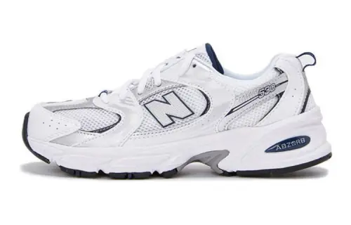New Balance NB 530 Millennium single layer classic retro shock-absorbing wear-resistant breathable low-top children's casual shoes white silver