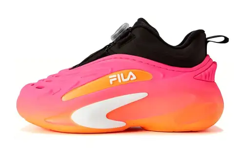 FILA KIDS Fashion Sneakers Sports Comfortable Low-top Children's Running Shoes Fluorescent Orange Children's Style
