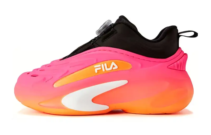 FILA KIDS Fashion Sneakers Sports Comfortable Low-top Children's Running Shoes Fluorescent Orange Children's Style