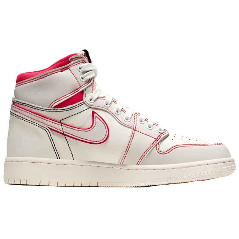 Высокие кроссовки Jordan JordanAir Jordan 1 (серый / белый / красный) — фото 4