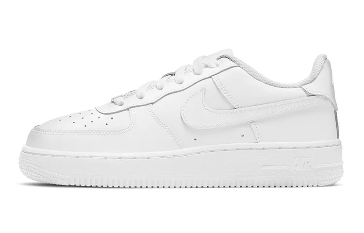 Nike Kids Air Force 1 Low LE "White On White" Sneakers